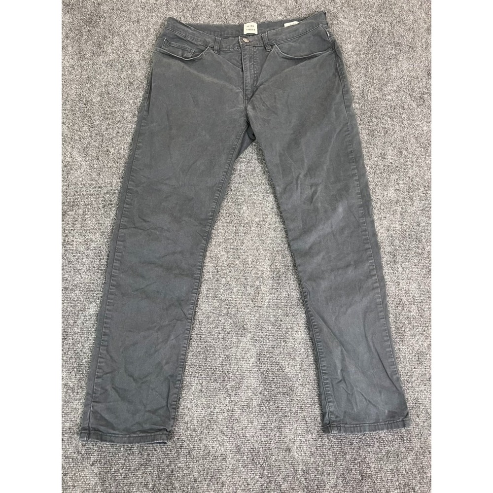 Flint and Tinder Pants Mens Gray Chino Slim Fit Casual Straight Leg Size 33X30